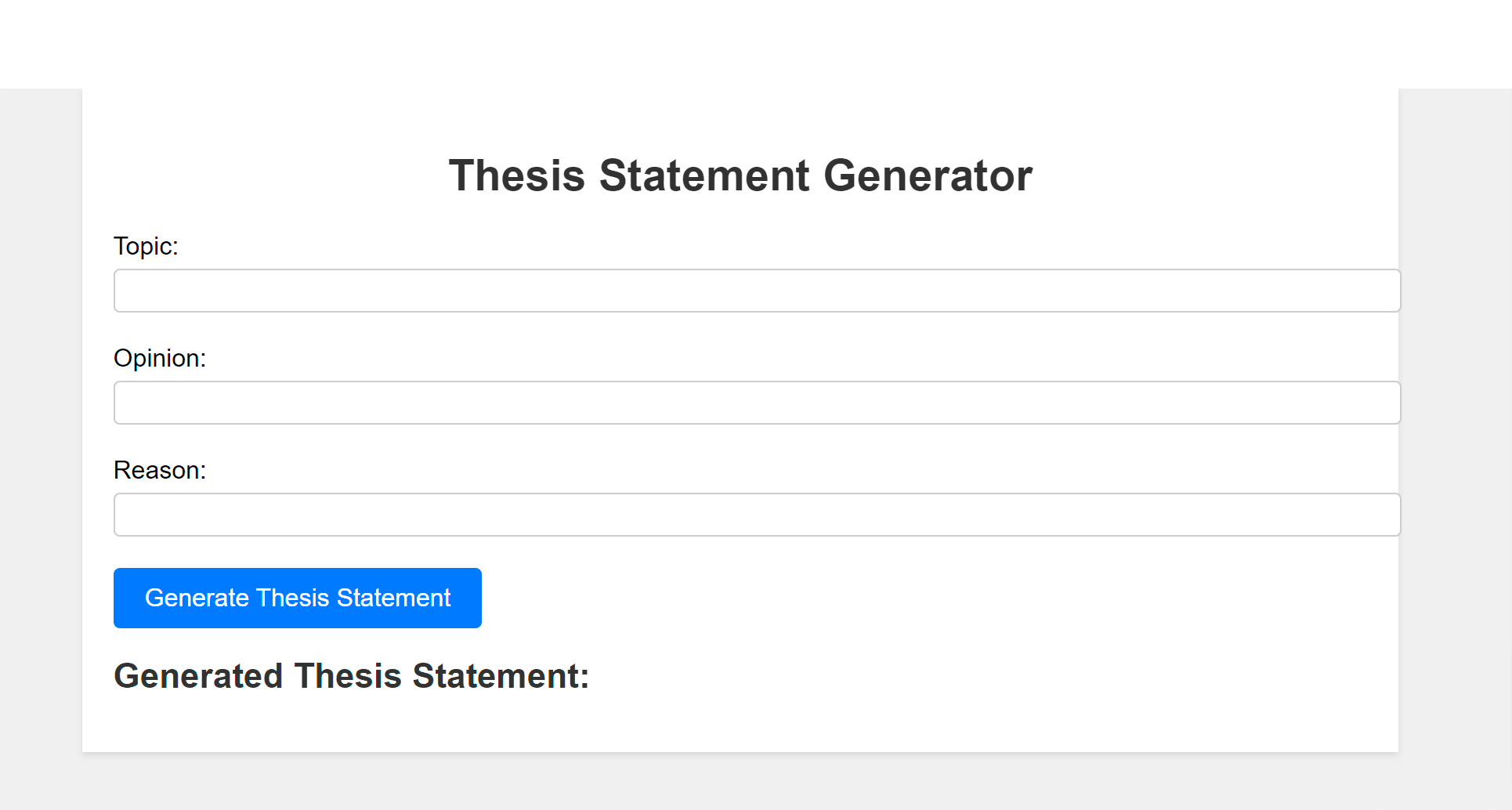 Thesis Statement Generator – MyThesis Academy